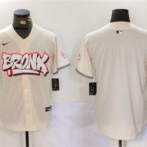 New York Yankees Blank Cream Bronx Graffiti V2 Vapor Limited Stitched Jersey
