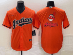 Cleveland Guardians Orange Team Big Logo Cool Base Stitched Jersey