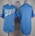 Royals Blank Light Blue 1985 Turn Back The Clock W 2015 World Series Patch Stitched Jersey