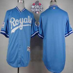 Royals Blank Light Blue 1985 Turn Back The Clock W 2015 World Series Patch Stitched Jersey