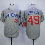 Cubs #49 Jake Arrieta Grey Road Cool Base Stitched Jersey