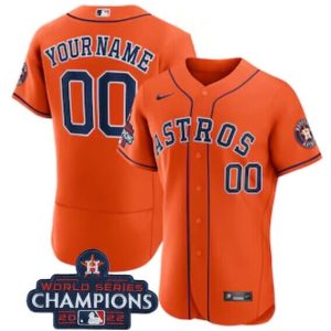 Houston Astros Customized Orange 2022 World Series Champions City Connect Flex Base Stitched Baseball Jersey