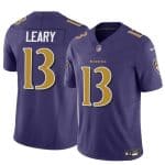 Baltimore Ravens #13 Devin Leary Purple 2023 F.U.S.E. Vapor Limited Jersey