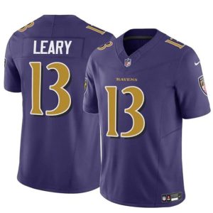 Baltimore Ravens #13 Devin Leary Purple 2023 F.U.S.E. Vapor Limited Jersey