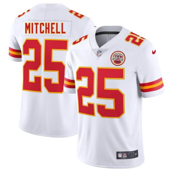 Kansas City Chiefs #25 Elijah Mitchell White 2025 Vapor Untouchable Limited Stitched Jersey