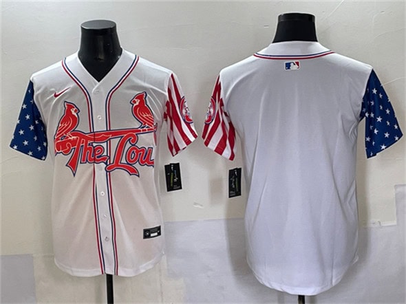 St. Louis Cardinals Blank White Independence Day Vapor Premier Limited Stitched Jersey