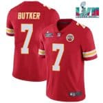 Kansas City Chiefs #7 Harrison Butker Red Super Bowl LVII Patch Vapor Untouchable Limited Stitched Jersey