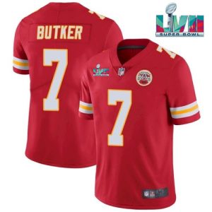 Kansas City Chiefs #7 Harrison Butker Red Super Bowl LVII Patch Vapor Untouchable Limited Stitched Jersey