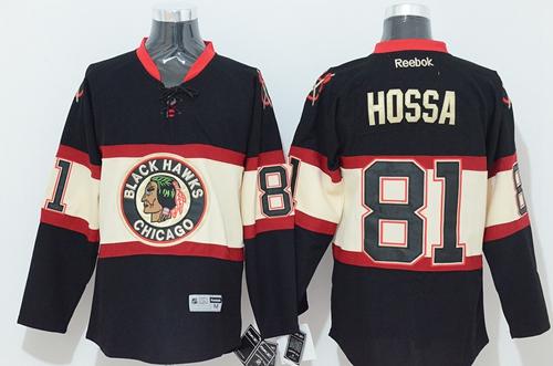 Blackhawks #81 Marian Hossa Black New Third Stitched Jersey