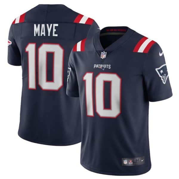 New England Patriots #10 Drake Maye Navy 2024 Draft Vapor Limited Stitched Jersey