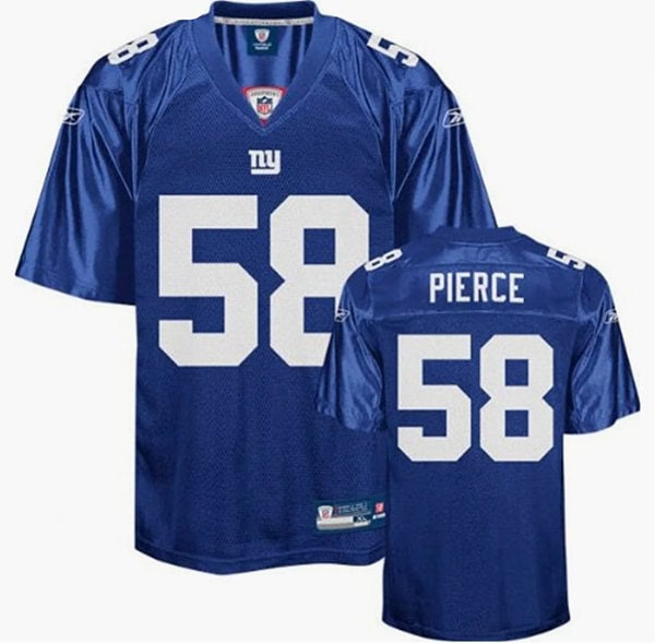 New York Giants #58 Antonio Pierce Blue Stitched Jersey