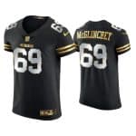 San Francisco 49ers #69 Mike McGlinchey Black Golden Edition Stitched Football Jersey