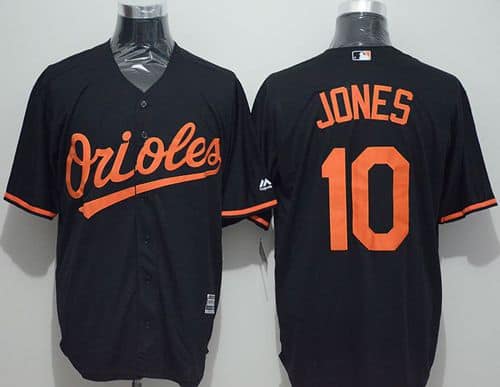 Orioles #10 Adam Jones Black New Cool Base Stitched Jersey