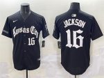 Kansas City Royals #16 Bo Jackson Black 'Gothic Crown Edition' Vapor Premier Limited Stitched Jersey