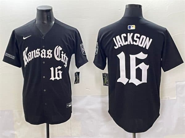 Kansas City Royals #16 Bo Jackson Black 'Gothic Crown Edition' Vapor Premier Limited Stitched Jersey