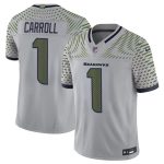 Seattle Seahawks #1 Pete Carroll Gray 2025 F.U.S.E. ¡°Rivalries¡± Vapor Untouchable Limited Football Stitched Jersey