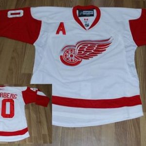 Red Wings #40 Henrik Zetterberg Stitched White Jersey