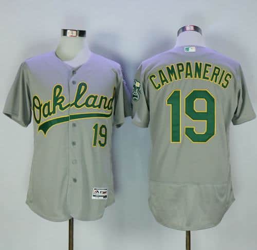 Athletics #19 Bert Campaneris Grey Flexbase Authentic Collection Stitched Jersey