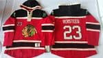 Blackhawks #23 Kris Versteeg Red Sawyer Hooded Sweatshirt Stitched Jersey