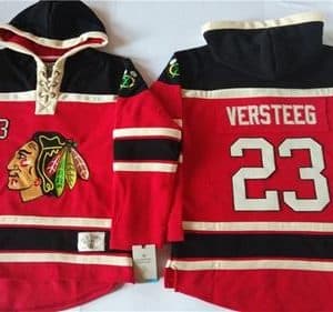 Blackhawks #23 Kris Versteeg Red Sawyer Hooded Sweatshirt Stitched Jersey