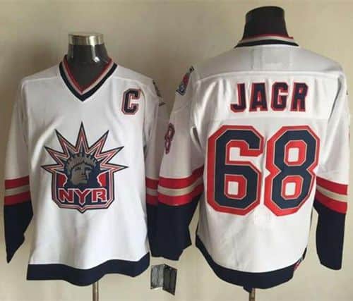 Rangers #68 Jaromir Jagr White CCM Statue Of Liberty Stitched Jersey