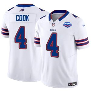 Buffalo Bills #4 James Cook White 2025 F.U.S.E. With Farewell Patch Vapor Untouchable Limited Stitched Jersey