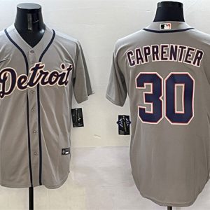 Detroit Tigers #30 Kerry Carpenter Grey Cool Base Stitched Jersey