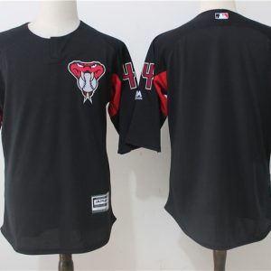 Arizona Diamondbacks #44 Paul Goldschmidt Black Red Authentic Collection On Field 3/4 Sleeve Batting Practice Stitched Jersey