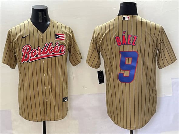 Puerto Rico #9 Javier Baez Tan 2023 World Classic Stitched Jersey