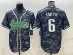 Philadelphia Eagles #6 DeVonta Smith Gray Camo With Patch Cool Base Stitched Jersey