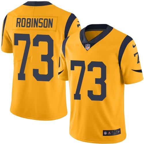 Rams #73 Greg Robinson Gold Stitched Limited Rush Nike Jersey