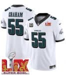Philadelphia Eagles #55 Brandon Graham White 2025 Super Bowl LIX Patch Vapor Untouchable Limited Stitched Jersey