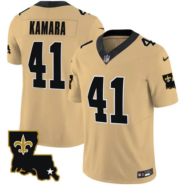 New Orleans Saints #41 Alvin Kamara Gold 2023 F.U.S.E. 1987 Legacy Vapor Stitched Jersey