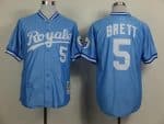 Mitchell And Ness Royals #5 George Brett Light Blue Throwback Stitched Jersey