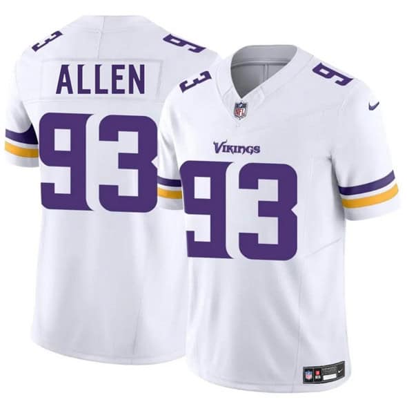 Minnesota Vikings #93 Jonathan Allen White 2025 F.U.S.E. Vapor Limited Stitched Jersey