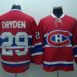 Canadiens #29 Ken Dryden Stitched Red CH CCM Throwback Jersey