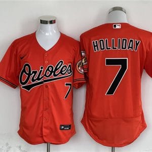 Baltimore Orioles #7 Jackson Holliday Orange Flex Base Stitched Jersey