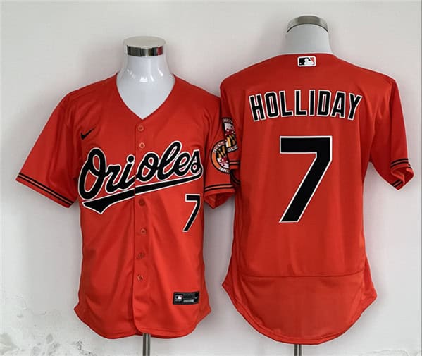 Baltimore Orioles #7 Jackson Holliday Orange Flex Base Stitched Jersey