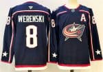 Columbus Blue Jackets #8 Zach Werenski Navy With A Patch Stitched Jersey