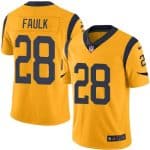 Rams #28 Marshall Faulk Gold Stitched Limited Rush Nike Jersey