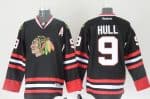 Blackhawks #9 Bobby Hull Black Stitched Jersey