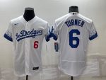 Los Angeles Dodgers #6 Trea Turner 2021 White City Connect Flex Base Stitched Baseball Jersey