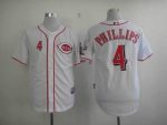 Reds #4 Brandon Phillips Stitched White Jersey