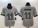 Philadelphia Eagles #11 A. J. Brown Gray 2025 Super Bowl LIX Patch Vapor Untouchable Limited Stitched Jersey