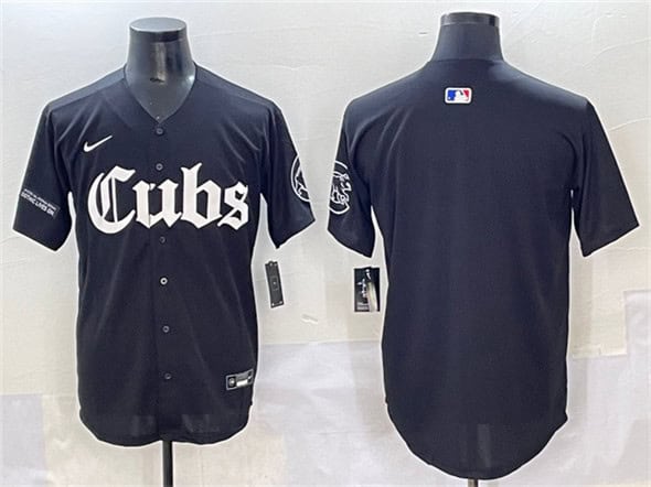Chicago Cubs Blank Black 'Gothic North Side Edition' Vapor Premier Limited Stitched Jersey