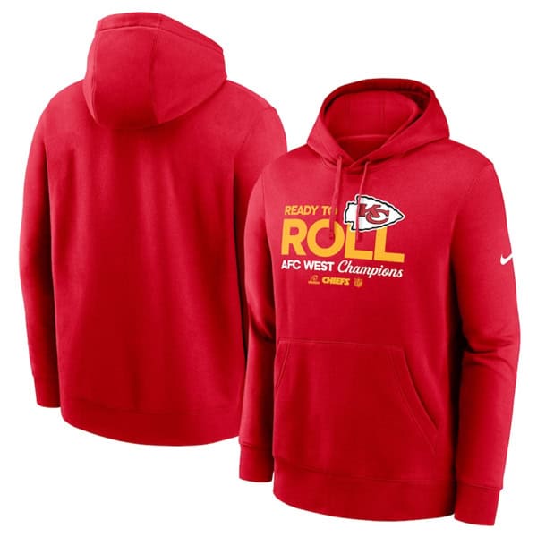 Kansas City Chiefs Red 2024 AFC West Champions Locker Room Trophy Collection Pullover Hoodie