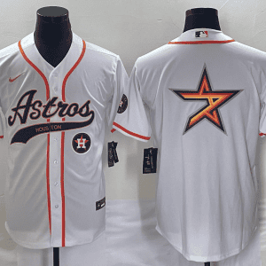 Houston Astros White Team Big Logo With Patch Cool Base Stitched Jersey
