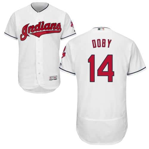 Indians #14 Larry Doby White Flexbase Authentic Collection Stitched Jersey