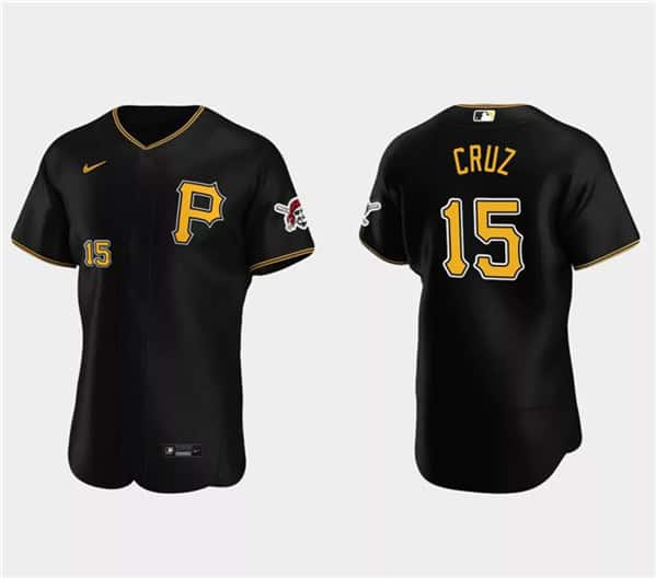 Pittsburgh Pirates #15 Oneil Cruz Black Flex Base Stitched Jersey