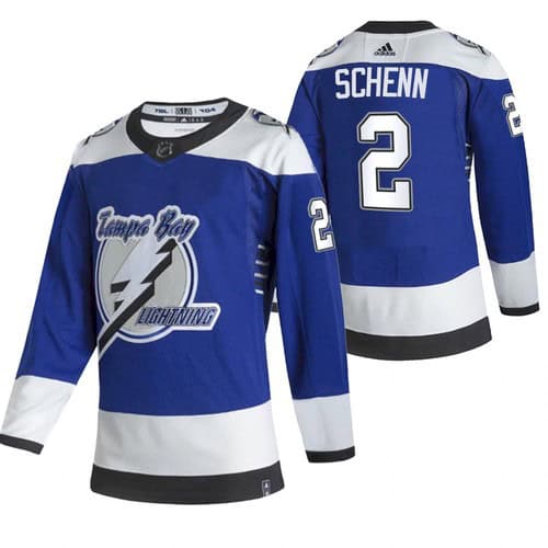 Tampa Bay Lightning #2 Luke Schenn 2021 Blue Reverse Retro Stitched Jersey